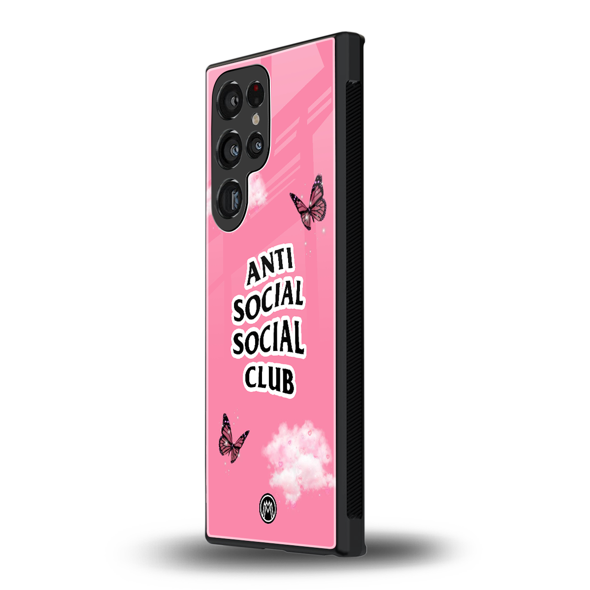 anti social social club pink edition back phone cover | glass case for samsung galaxy s23 ultra