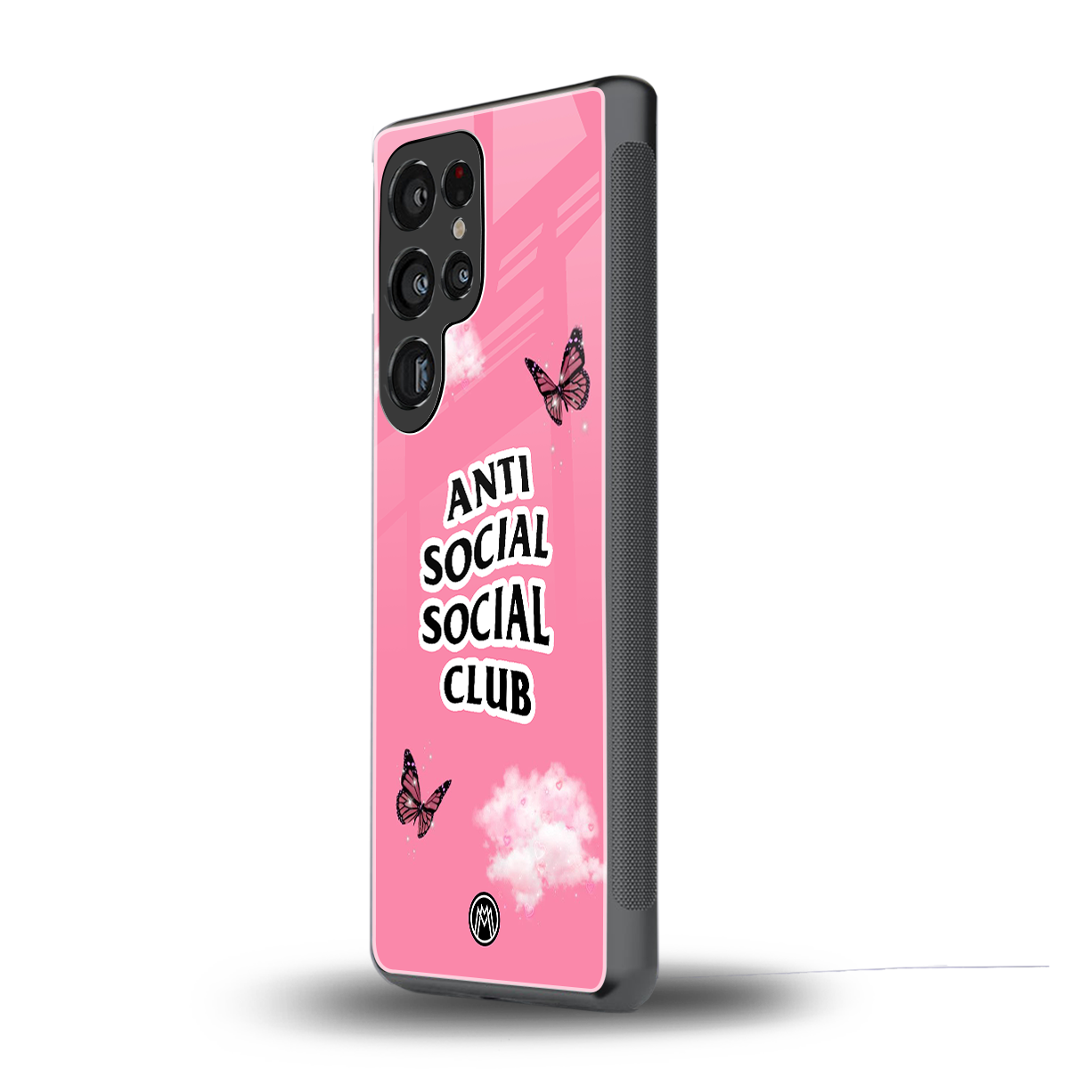 anti social social club pink edition back phone cover | glass case for samsung galaxy s25 ultra