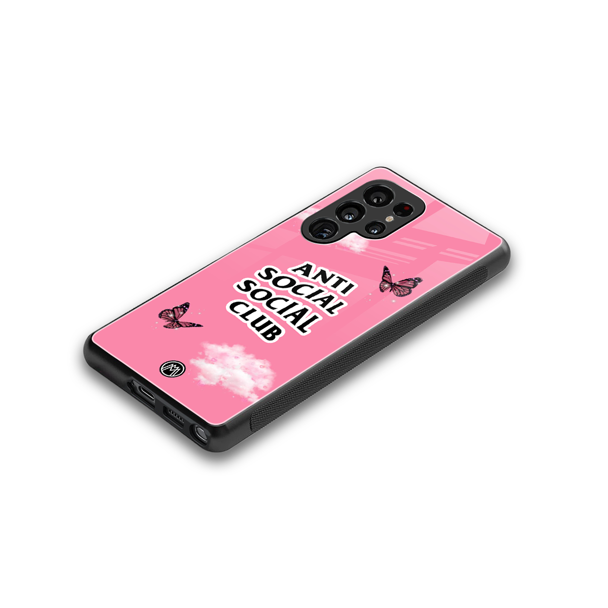 anti social social club pink edition back phone cover | glass case for samsung galaxy s25 ultra