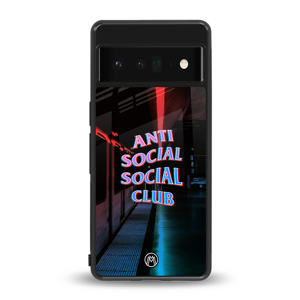 anti social social club back phone cover | glass case for google pixel 6 pro