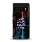 anti social social club back phone cover | glass case for google pixel 6 pro