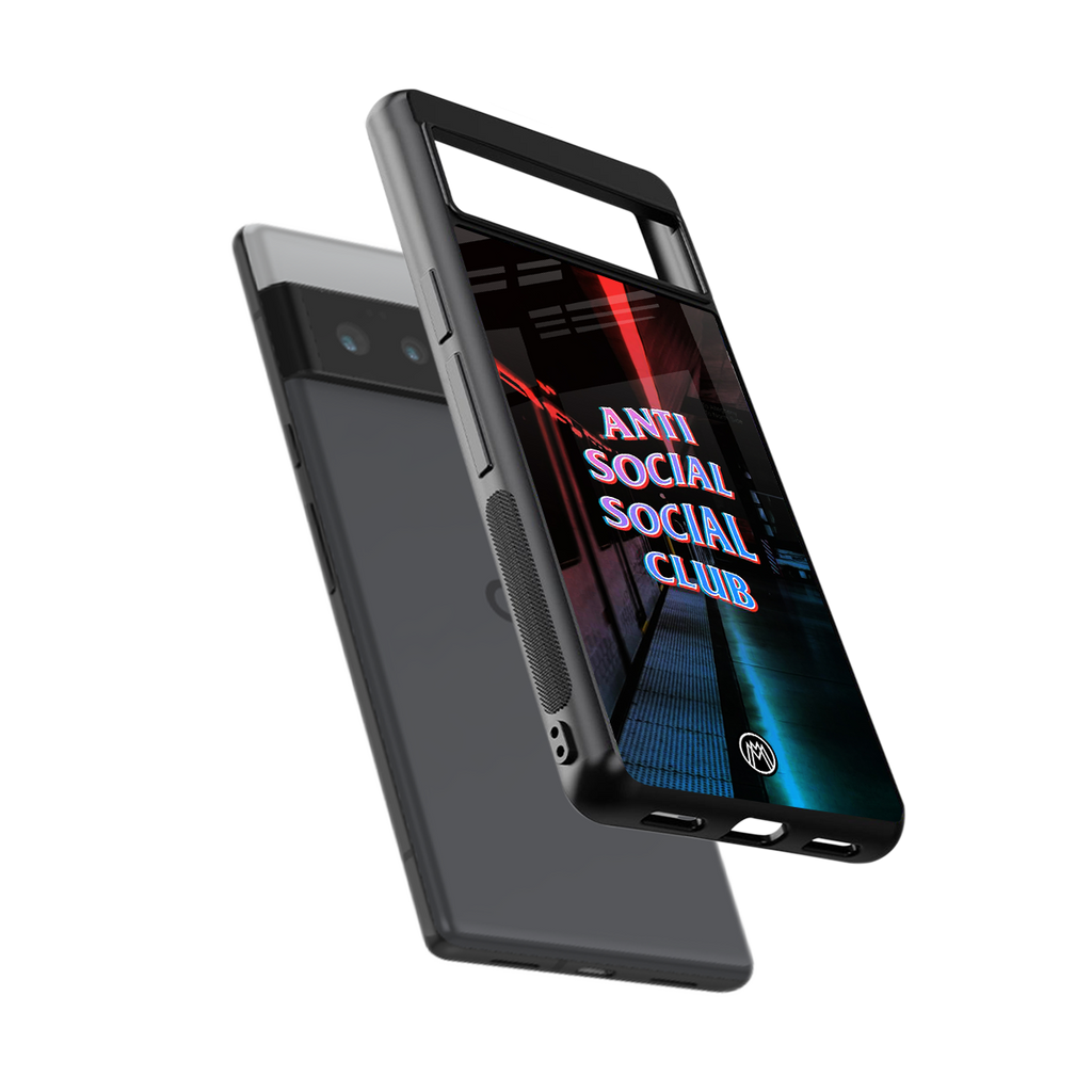 anti social social club back phone cover | glass case for google pixel 6 pro
