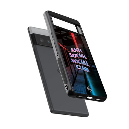 anti social social club back phone cover | glass case for google pixel 6 pro