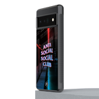 anti social social club back phone cover | glass case for google pixel 6 pro