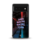 anti social social club back phone cover | glass case for Google Pixel 6A