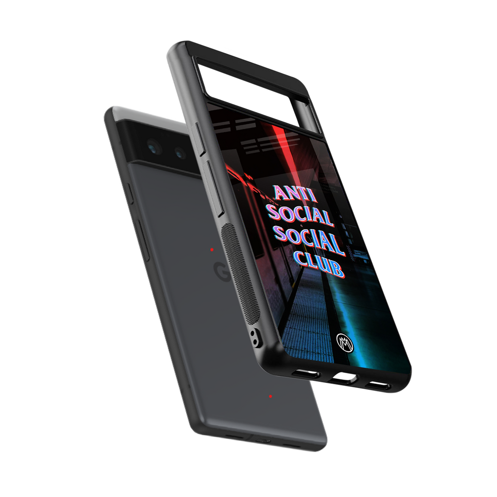 anti social social club back phone cover | glass case for Google Pixel 6A