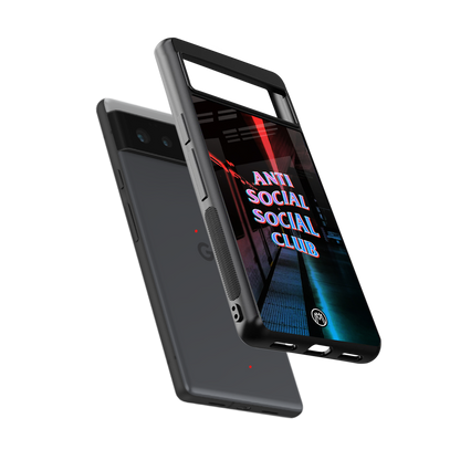 anti social social club back phone cover | glass case for Google Pixel 6A