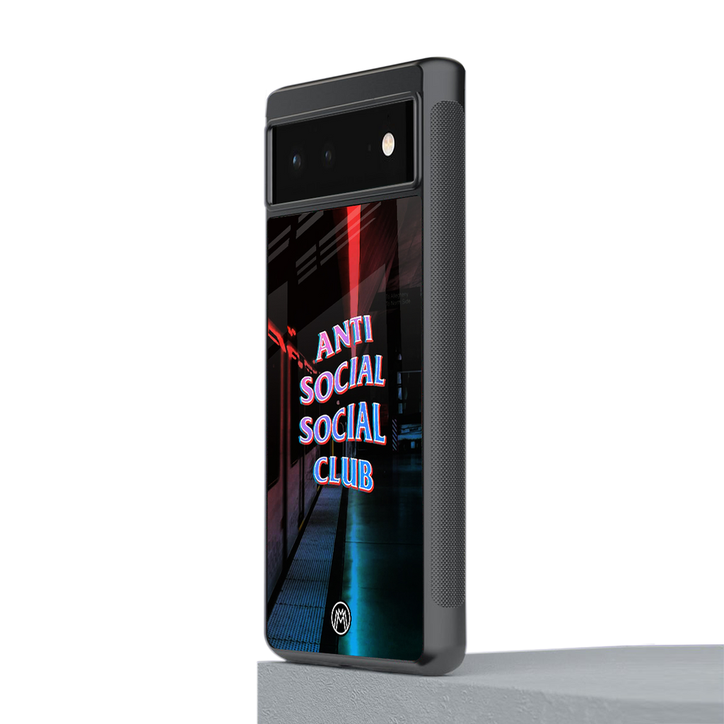 anti social social club back phone cover | glass case for Google Pixel 6A