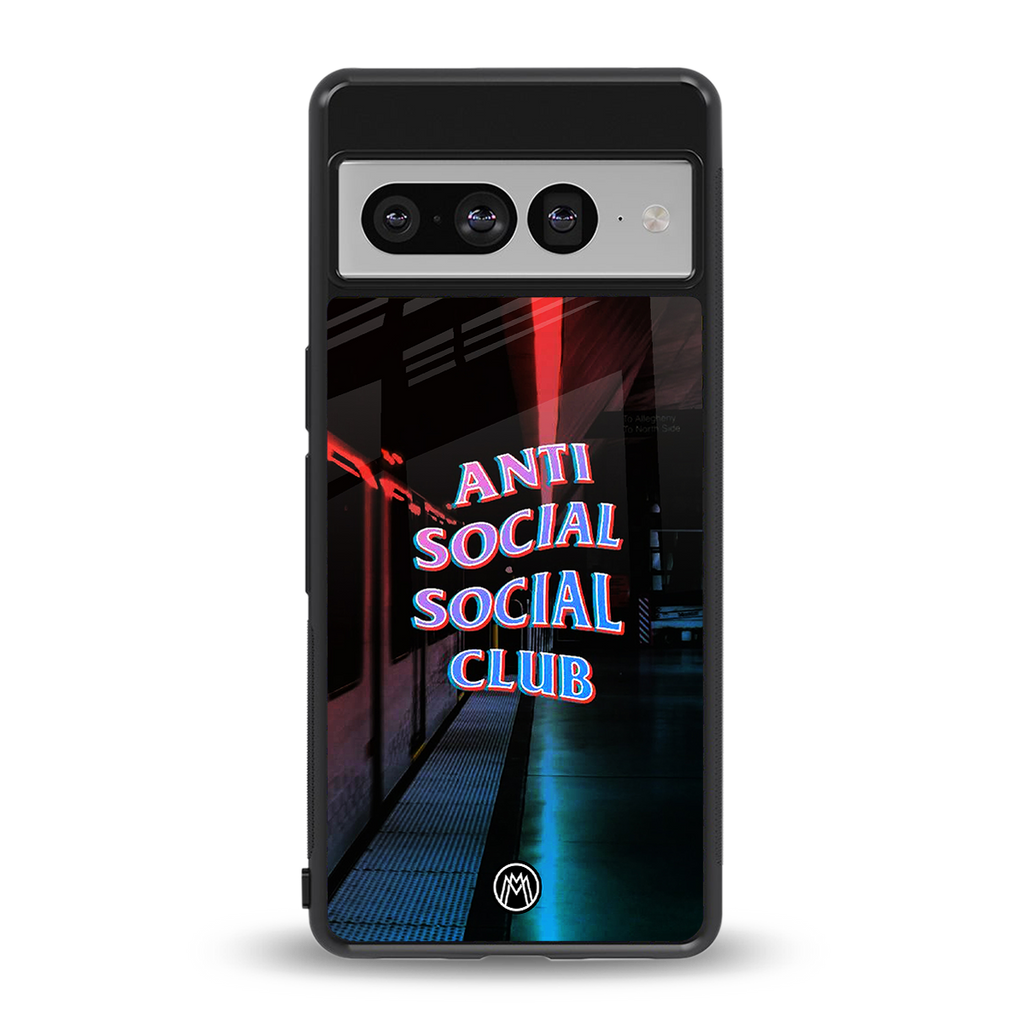 anti social social club back phone cover | glass case for google pixel 7 pro