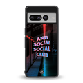 anti social social club back phone cover | glass case for google pixel 7 pro