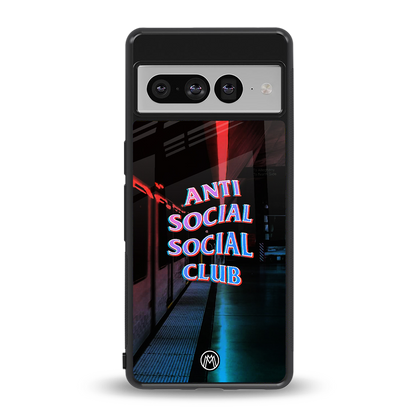 anti social social club back phone cover | glass case for google pixel 7 pro