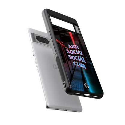 anti social social club back phone cover | glass case for google pixel 7 pro