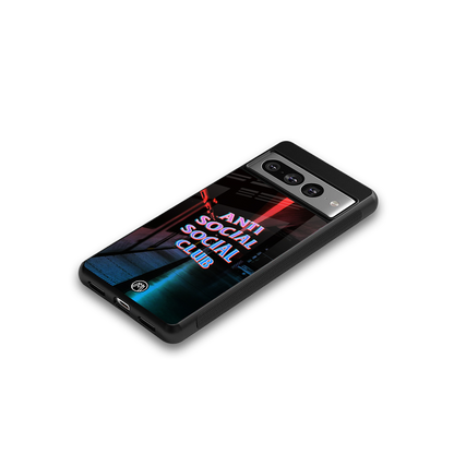 anti social social club back phone cover | glass case for google pixel 7 pro