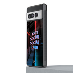 anti social social club back phone cover | glass case for google pixel 7 pro
