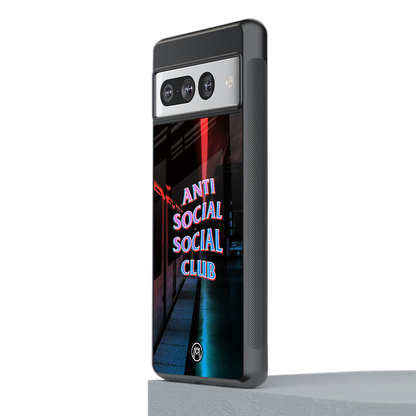 anti social social club back phone cover | glass case for google pixel 7 pro