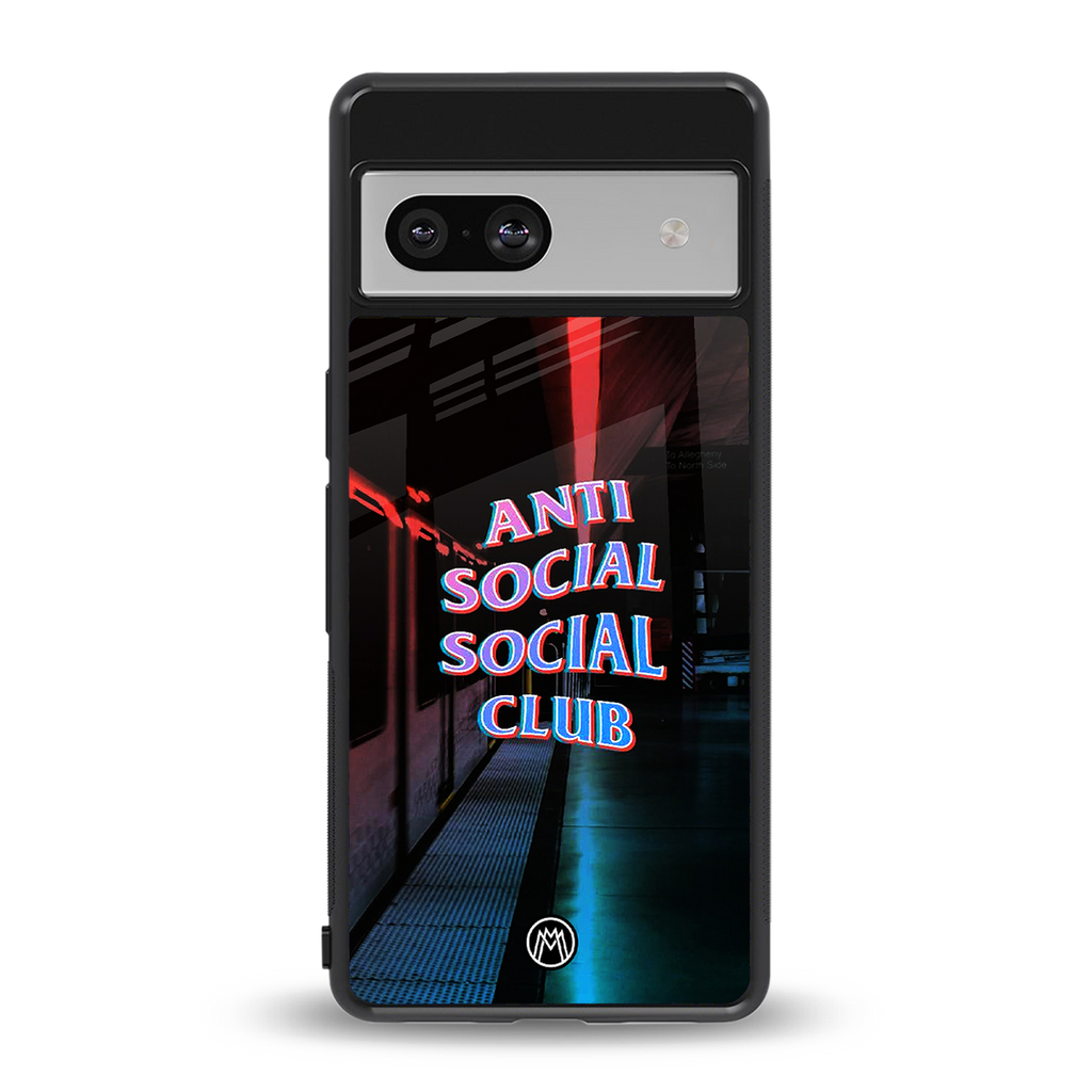 anti social social club back phone cover | glass case for Google Pixel 7A