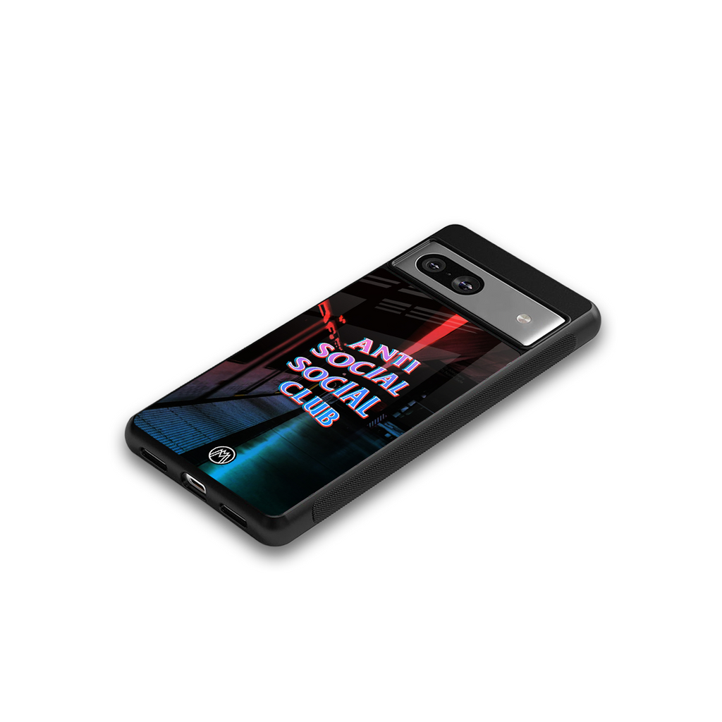 anti social social club back phone cover | glass case for Google Pixel 7A