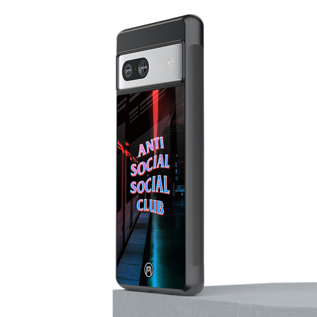 anti social social club back phone cover | glass case for Google Pixel 7A