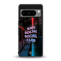 anti social social club back phone cover | glass case for google pixel 8 pro