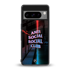 anti social social club back phone cover | glass case for google pixel 8 pro