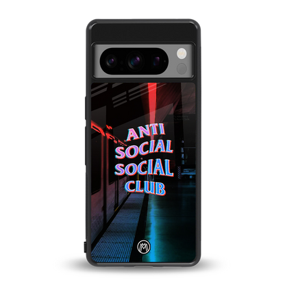 anti social social club back phone cover | glass case for google pixel 8 pro