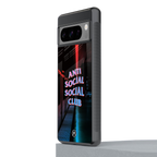 anti social social club back phone cover | glass case for google pixel 8 pro