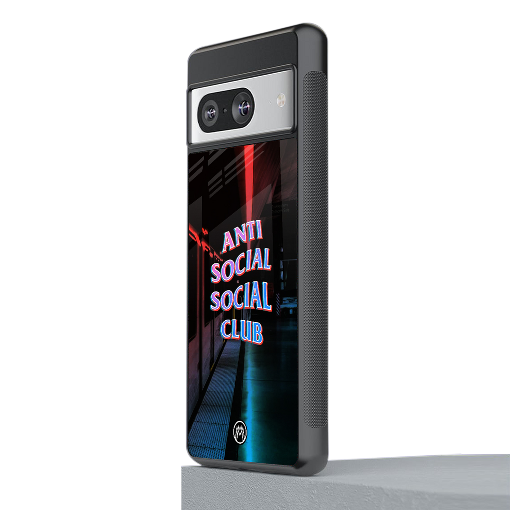 anti social social club back phone cover | glass case for Google Pixel 8