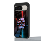 anti social social club back phone cover | glass case for google pixel 9