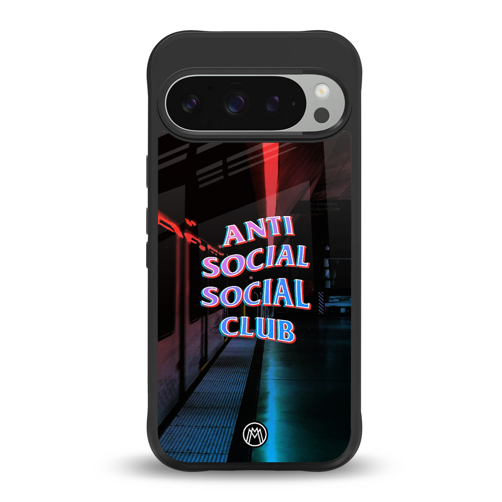 anti social social club back phone cover | glass case for google pixel 9 pro