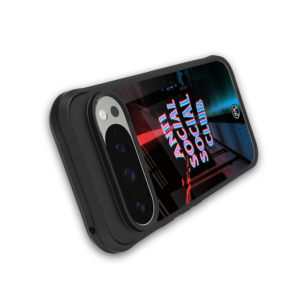 anti social social club back phone cover | glass case for google pixel 9 pro xl