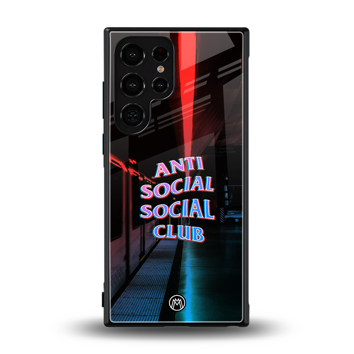 anti social social club back phone cover | glass case for samsung galaxy s24 ultra
