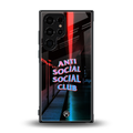 anti social social club back phone cover | glass case for samsung galaxy s23 ultra