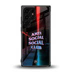 anti social social club back phone cover | glass case for samsung galaxy s23 ultra