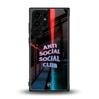 anti social social club back phone cover | glass case for samsung galaxy s23 ultra