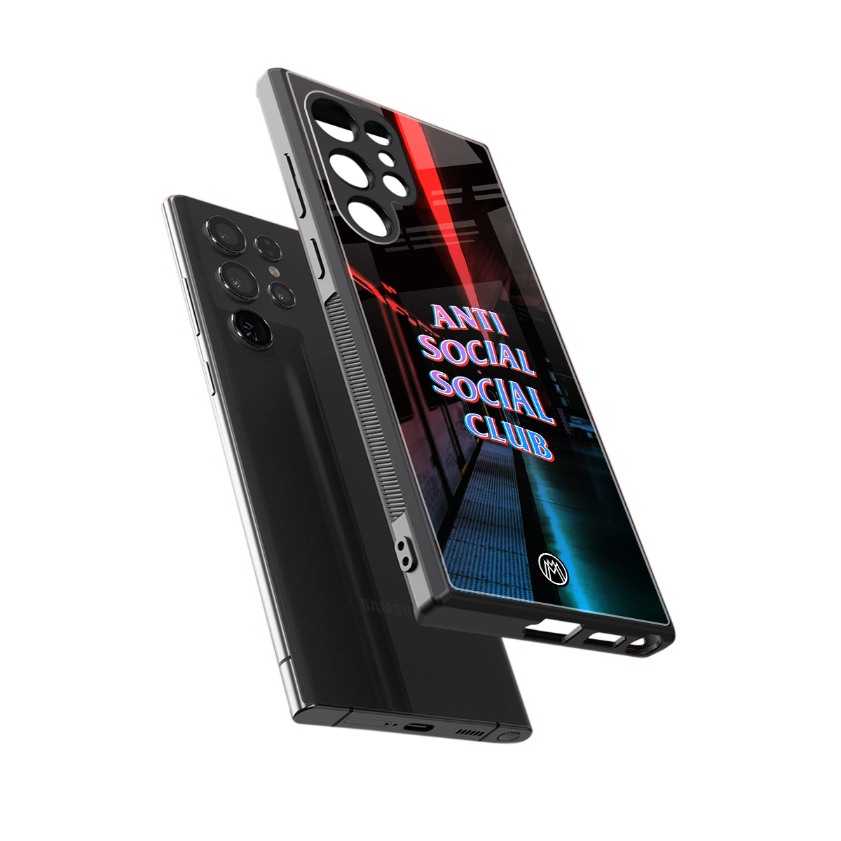 anti social social club back phone cover | glass case for samsung galaxy s23 ultra