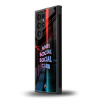 anti social social club back phone cover | glass case for samsung galaxy s24 ultra