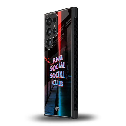 anti social social club back phone cover | glass case for samsung galaxy s24 ultra