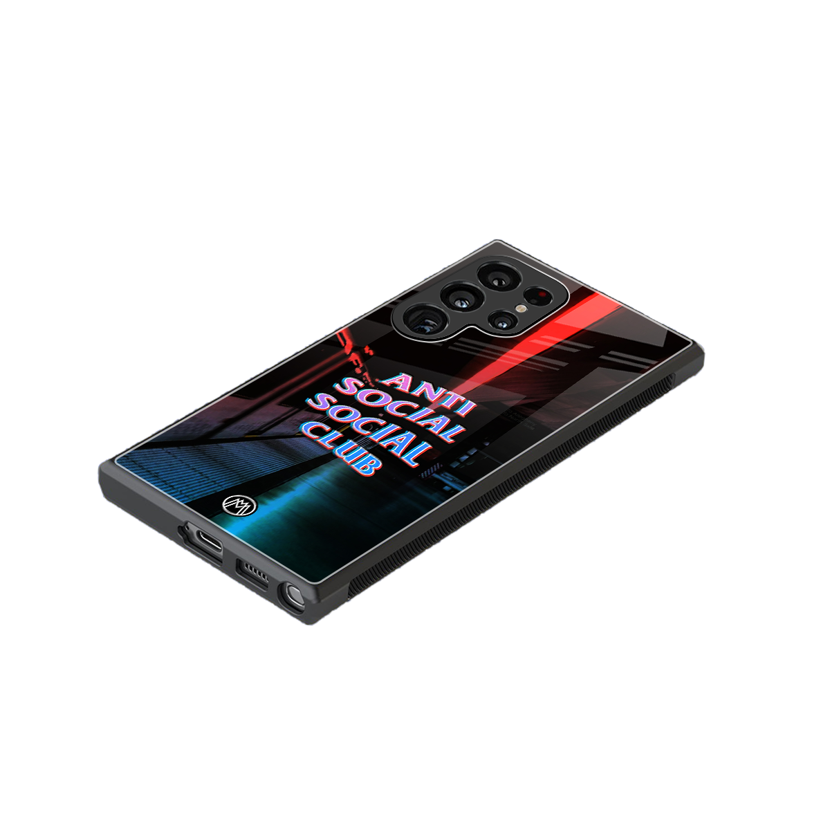 anti social social club back phone cover | glass case for samsung galaxy s24 ultra