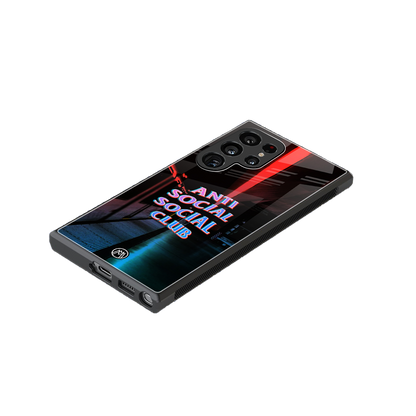 anti social social club back phone cover | glass case for samsung galaxy s24 ultra