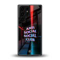 anti social social club back phone cover | glass case for samsung galaxy s25 ultra