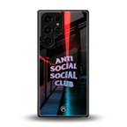anti social social club back phone cover | glass case for samsung galaxy s25 ultra