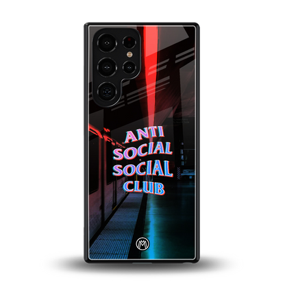 anti social social club back phone cover | glass case for samsung galaxy s25 ultra