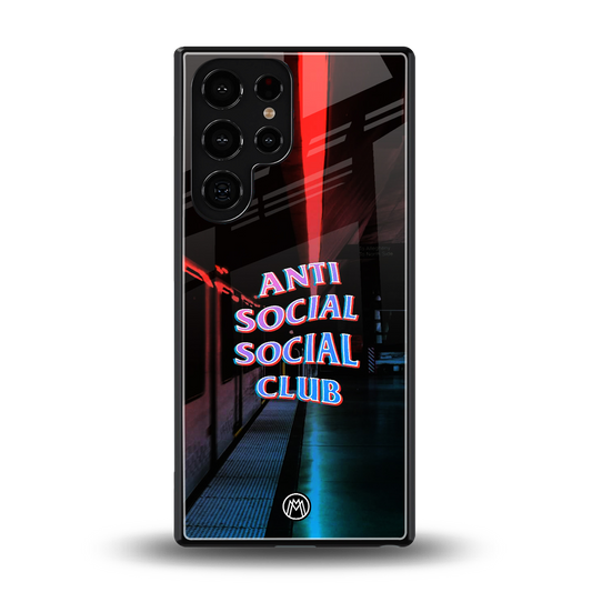 anti social social club back phone cover | glass case for samsung galaxy s25 ultra