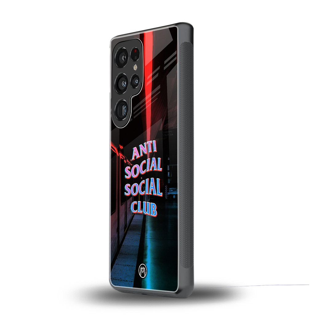 anti social social club back phone cover | glass case for samsung galaxy s25 ultra