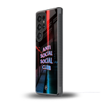 anti social social club back phone cover | glass case for samsung galaxy s25 ultra