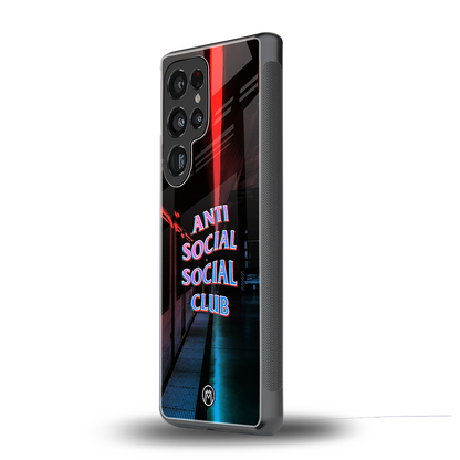 anti social social club back phone cover | glass case for samsung galaxy s25 ultra