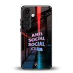 anti social social club back phone cover | glass case for samsung galaxy s23 plus