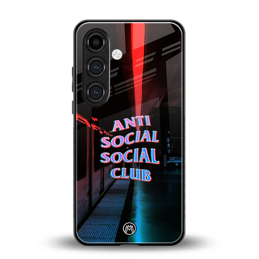 anti social social club back phone cover | glass case for samsung galaxy s23 plus