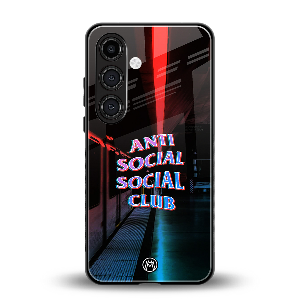 anti social social club back phone cover | glass case for samsung galaxy s23