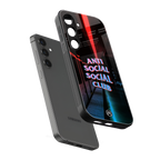anti social social club back phone cover | glass case for samsung galaxy s23